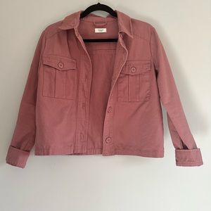 JDY Cropped Shacket in Mauve